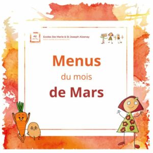 Menus du mois de Mars