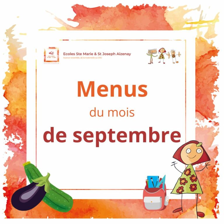 Menus de septembre